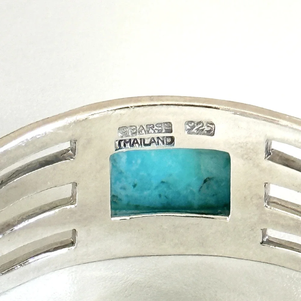 Barse Designer 925 Sterling Silver Chunky Turquoise Vintage Cuff Bracelet 7